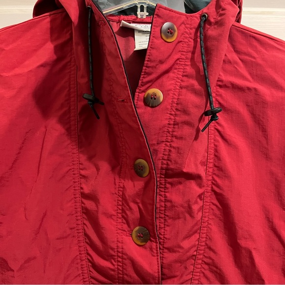 Women COLUMBIA ANORAK WINDBREAKER size Small red half button up hooded nylon - Picture 10 of 10
